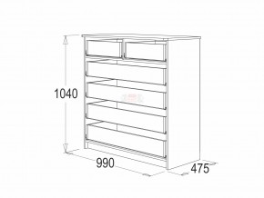 Комод 6 фант ясень анкор в Уйском - ujskoe.magazinmebel.ru | фото - изображение 2