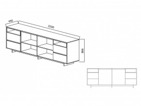 Комодино Moderno-2200 Ф6 в Уйском - ujskoe.magazinmebel.ru | фото - изображение 4