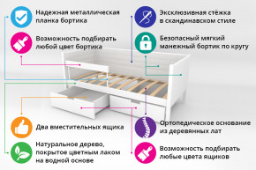 Кровать-тахта Svogen мягкая с ящиками и бортиком с фото белый/барашки в Уйском - ujskoe.magazinmebel.ru | фото - изображение 2