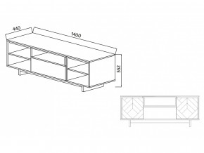 Тумба для ТВА Moderno-1400 Ф2 в Уйском - ujskoe.magazinmebel.ru | фото - изображение 4